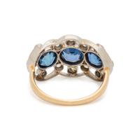 ANTIQUE, SAPPHIRE AND DIAMOND RING