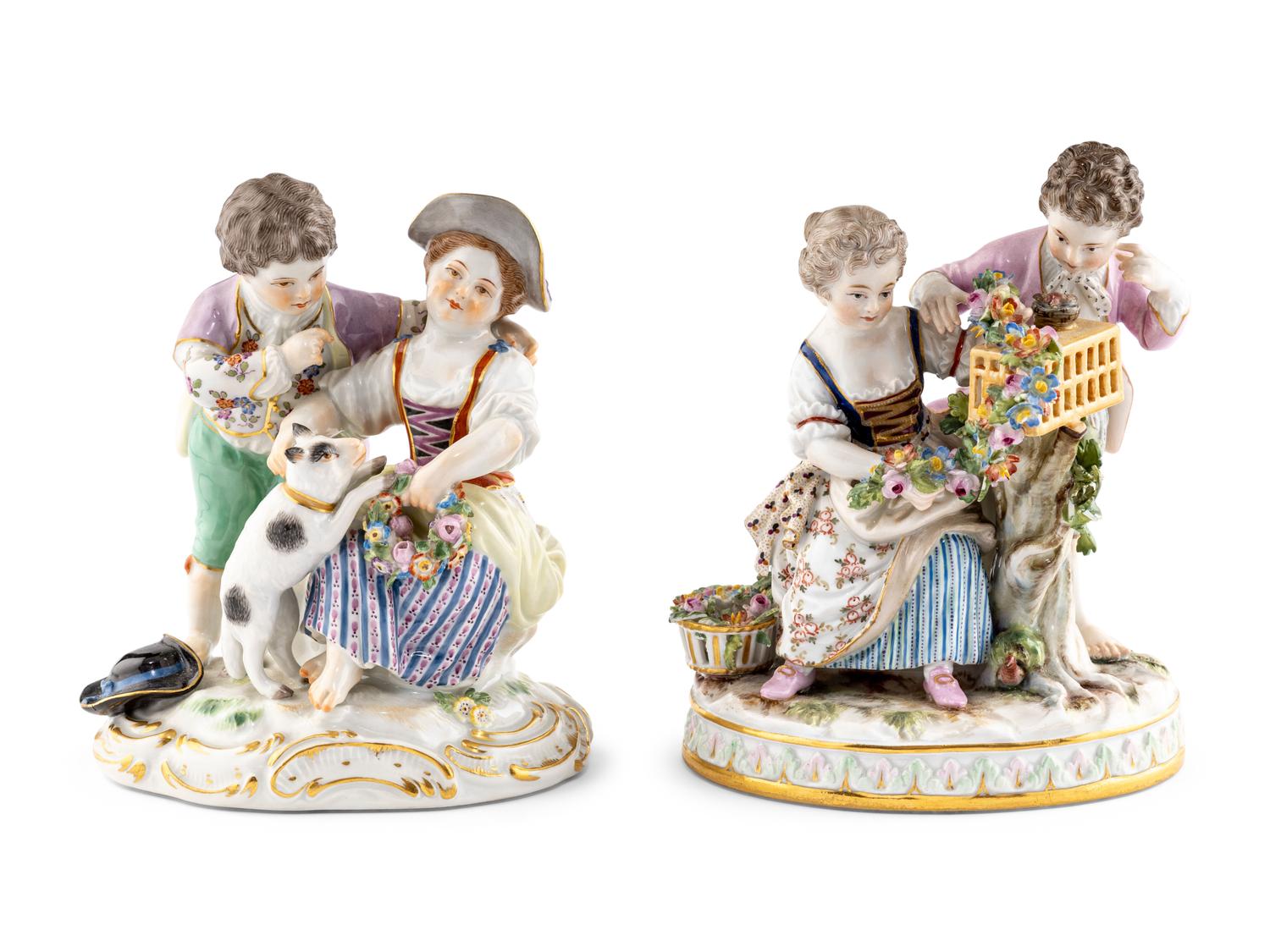 Two Meissen Porcelain Figural Groups
