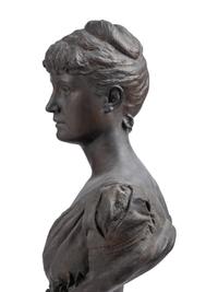 Bronze Bust of Bertha Palmer Made by The Henry-Bonnnard Bronze Company, 1887