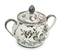 A Richard Ginori Silver-Overlay Porcelain Tea Service