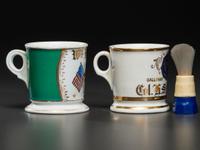 Two Veteran's Porcelain Occupational Shaving Mugs