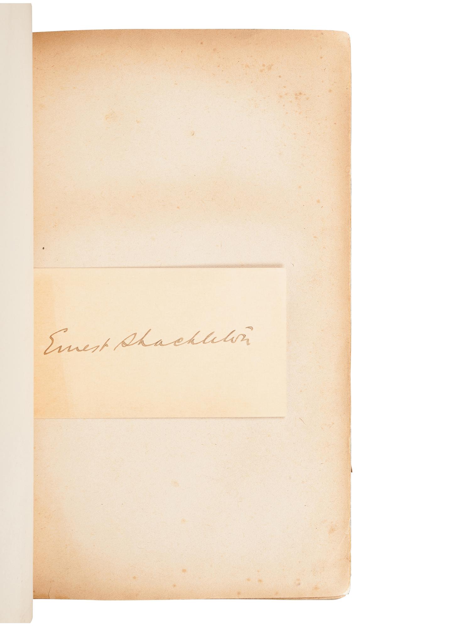 [TRAVEL & EXPLORATION]. SHACKLETON, Ernest Henry, Sir (1874-1922). South. The Story of Shackleton’s Last Expedition 1914-1917. London: William Heinemann, 1919.