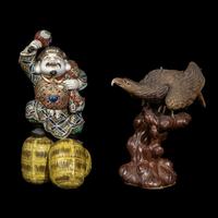 Two Japanese Kutani Porcelain Figures