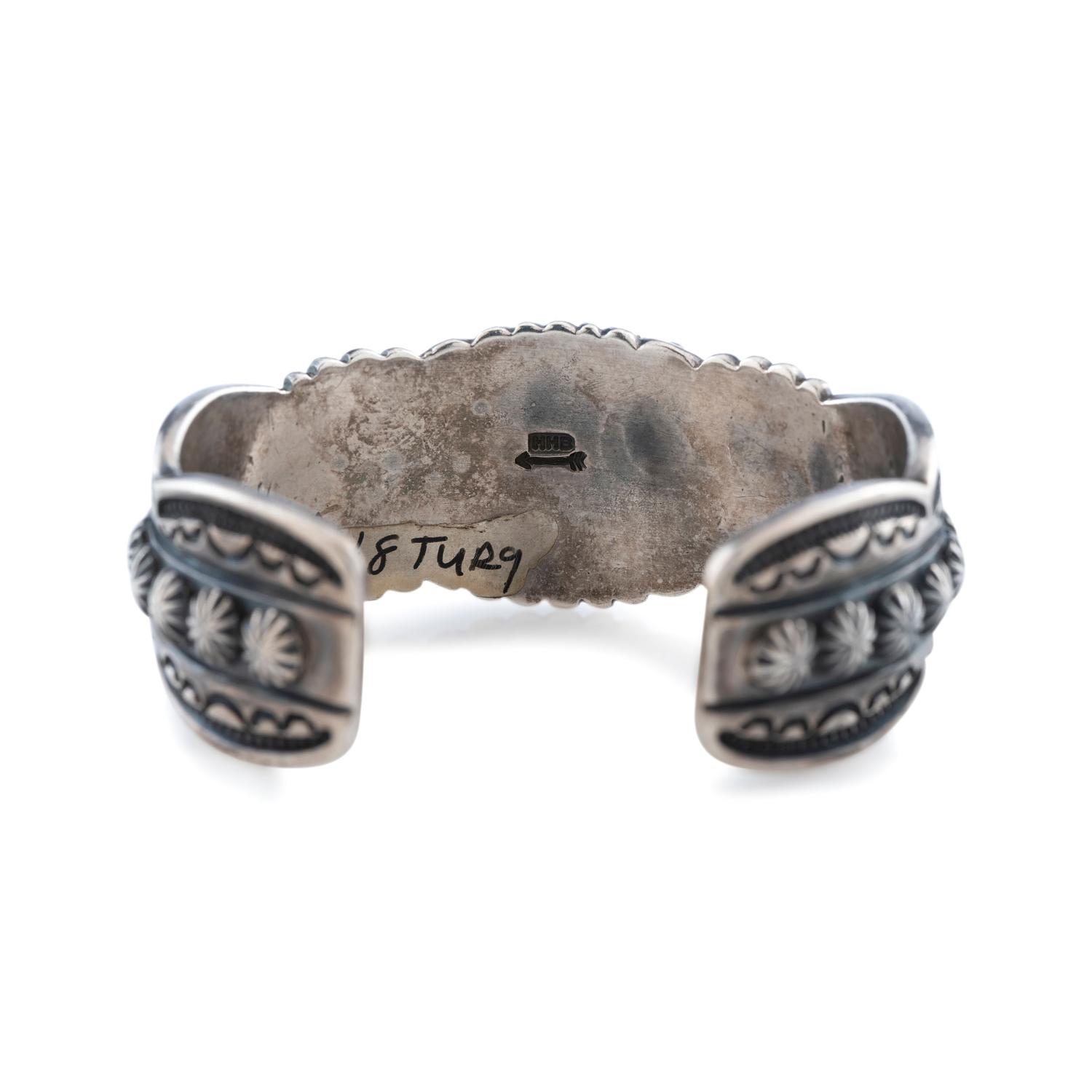 Silver and #8 Turquoise Cuff Bracelet