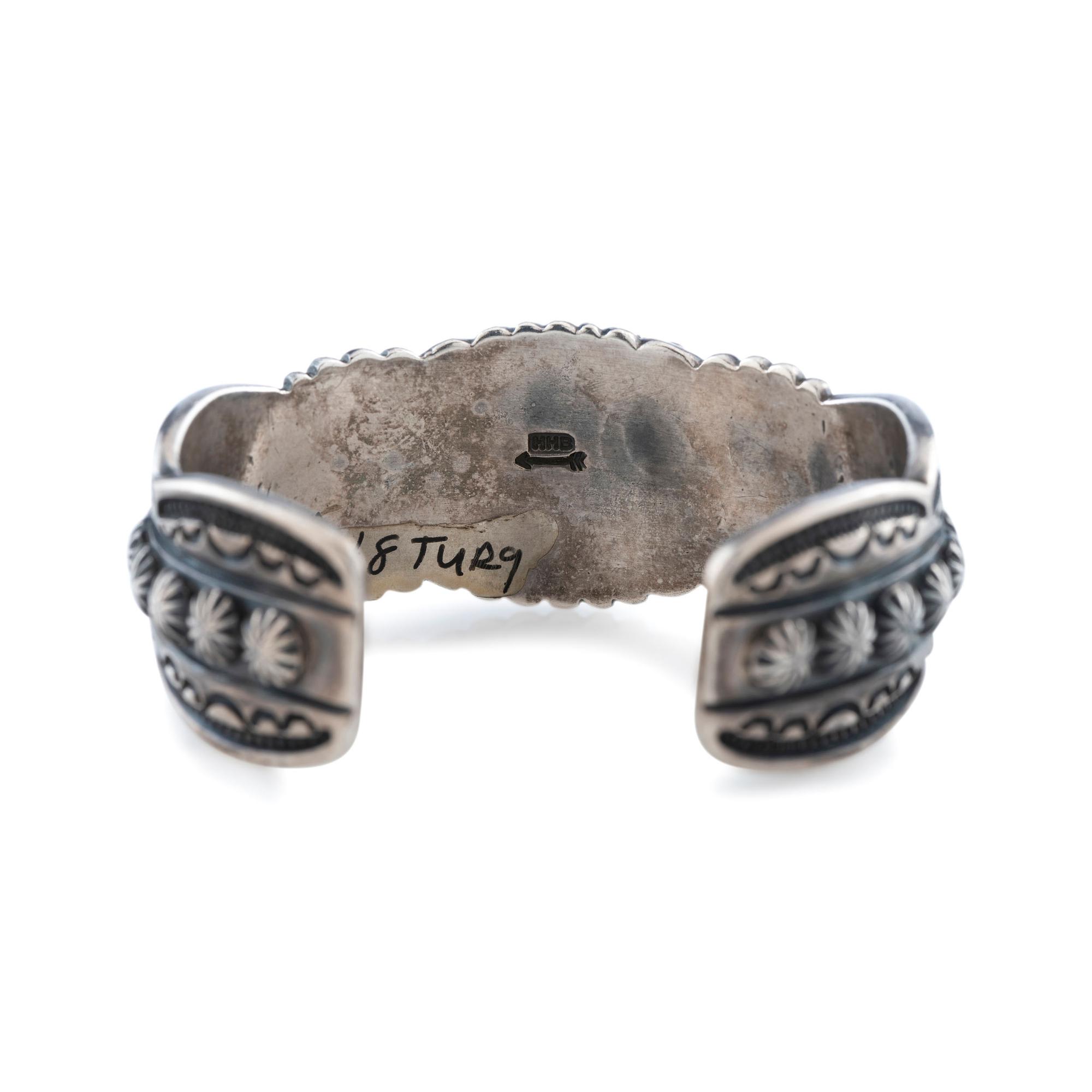 Silver and #8 Turquoise Cuff Bracelet