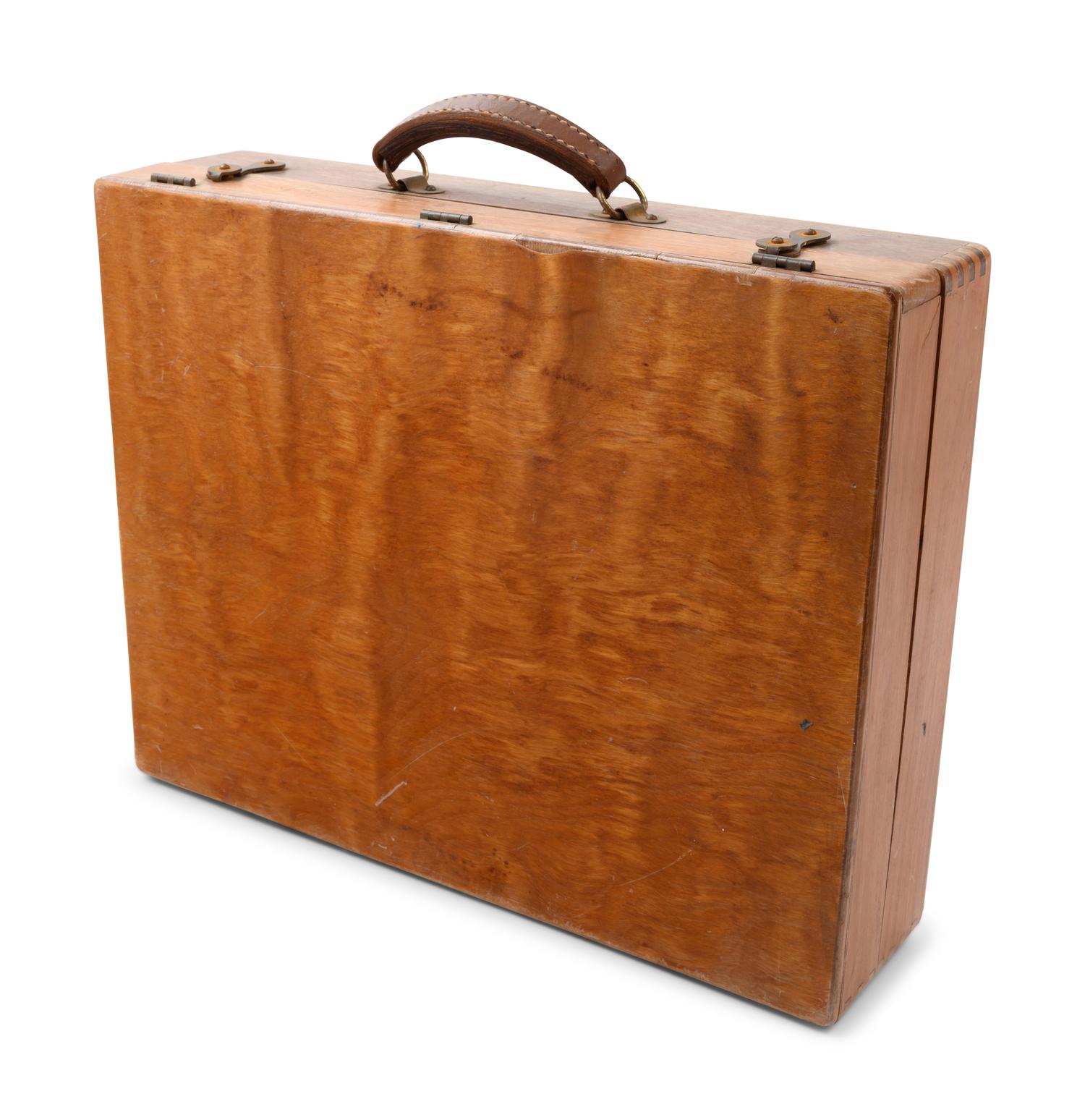A Wood Cased Artist's Set and Books