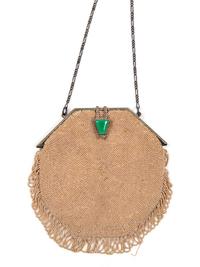 Collection of Eight Accessories; Seven Frame Bags, One Braided Soutache Cloche Hat, 1920s