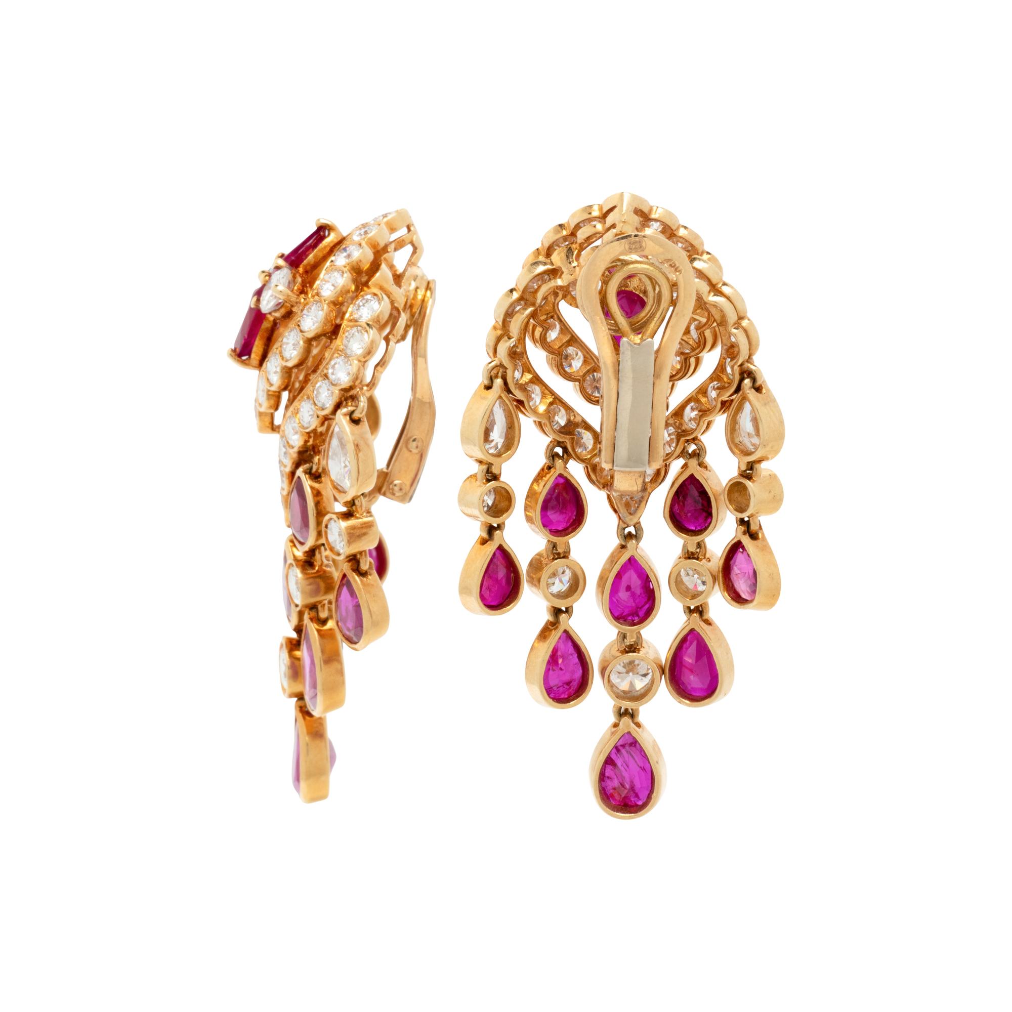 RUBY AND DIAMOND CLIP EARRINGS