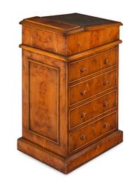 An English Yew Wood Davenport Desk
