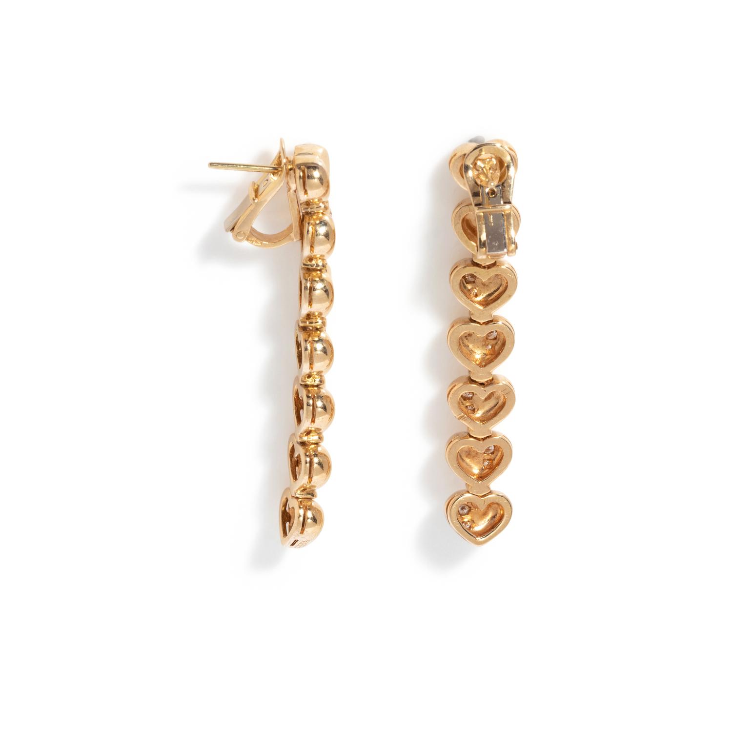 GIANNI BVLGARI, ENIGMA, YELLOW GOLD AND DIAMOND EARCLIPS