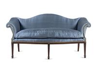 A George III Style Carved Mahogany Camelback Sofa