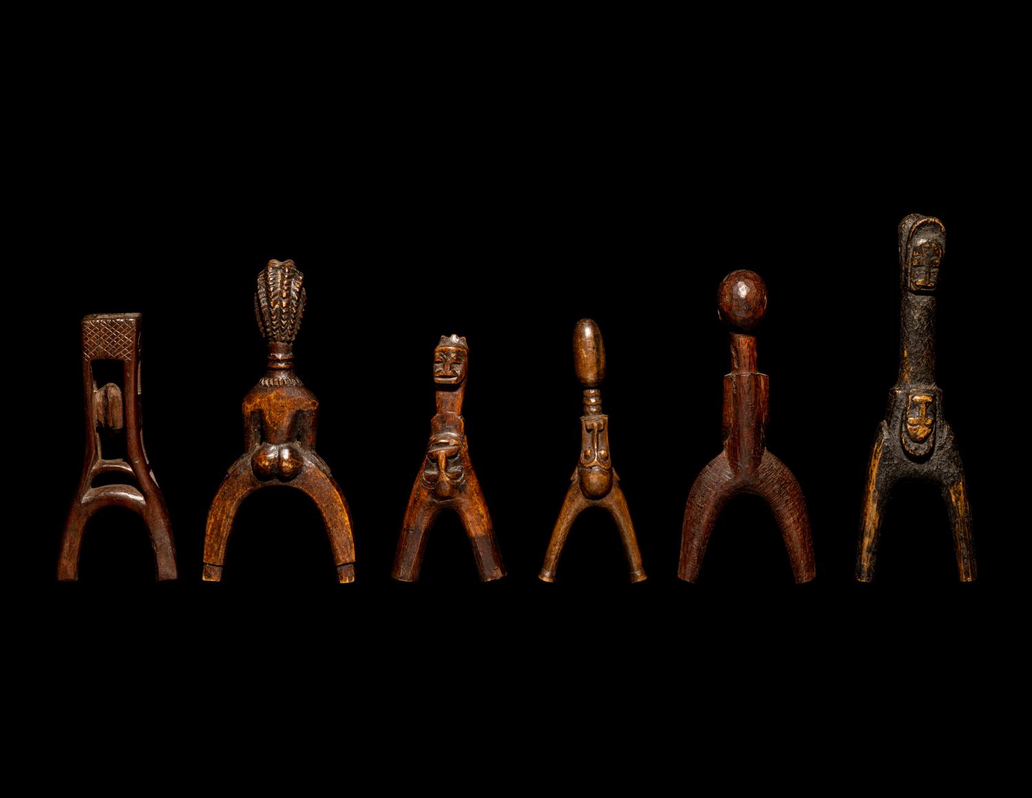 Six African Wood Slingshots