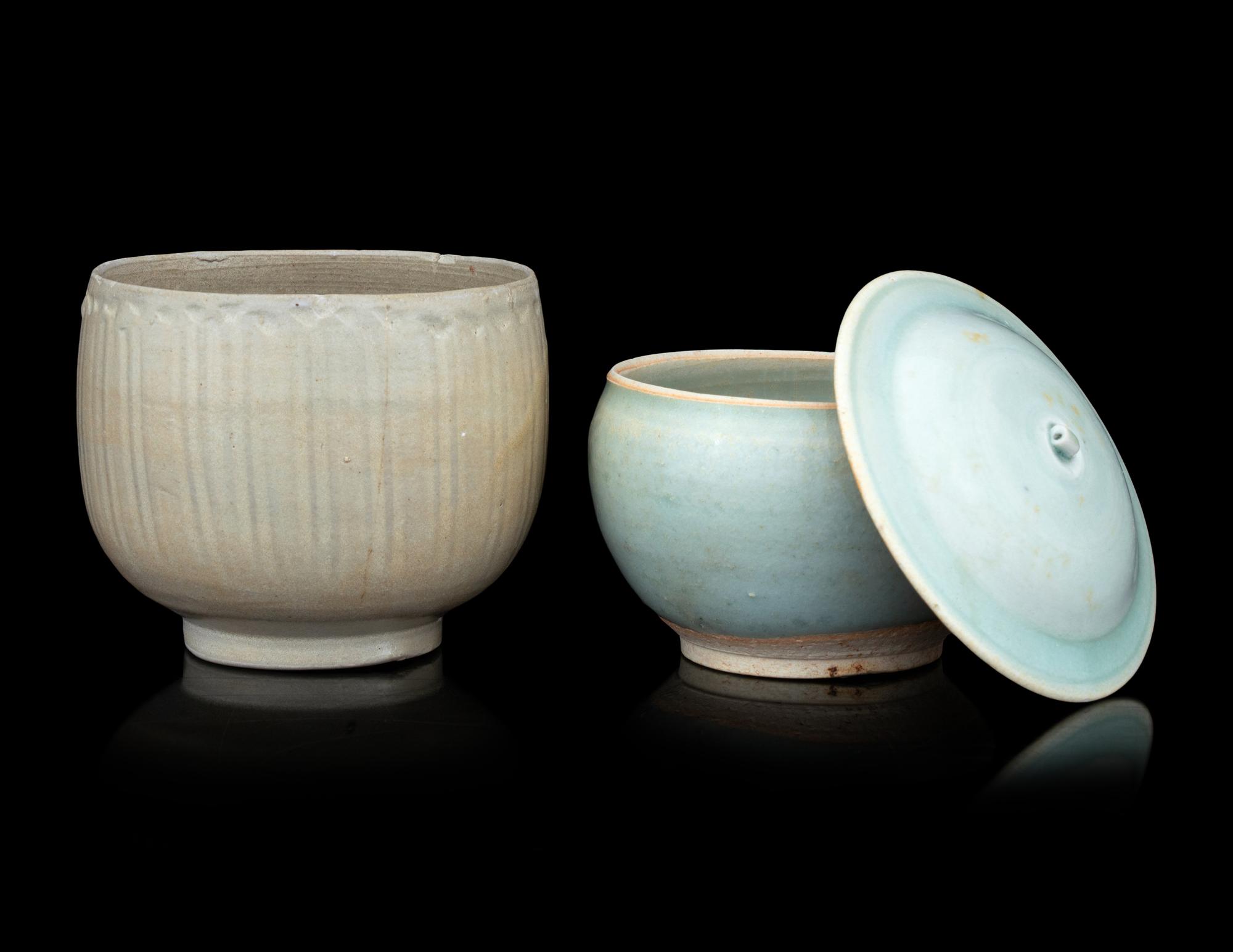 Two Chinese Celadon Glazed Porcelain Wares