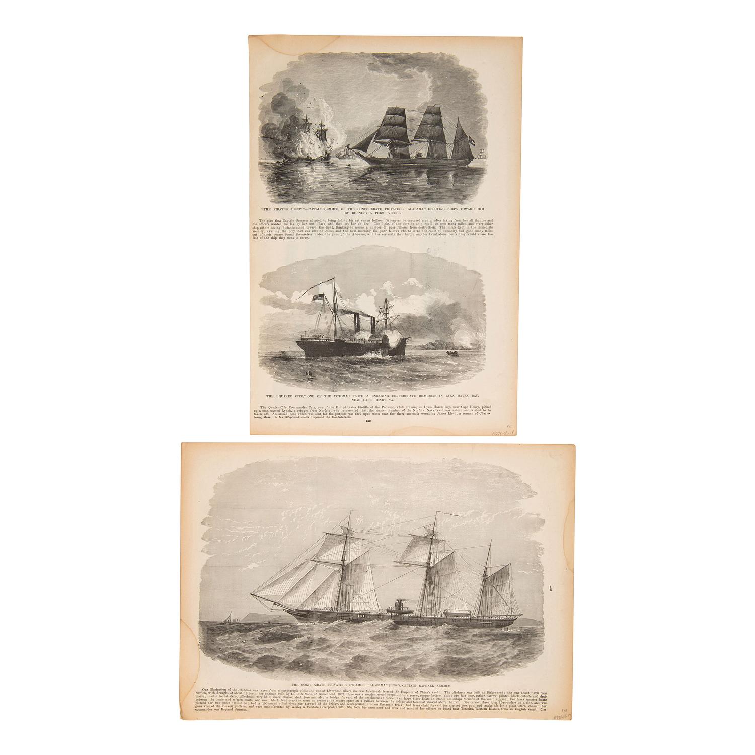 [CIVIL WAR - CONFEDERATE STATES NAVY]. Archive of photographs and ephemera related to the CSS Alabama and other Confederate naval subjects, including: