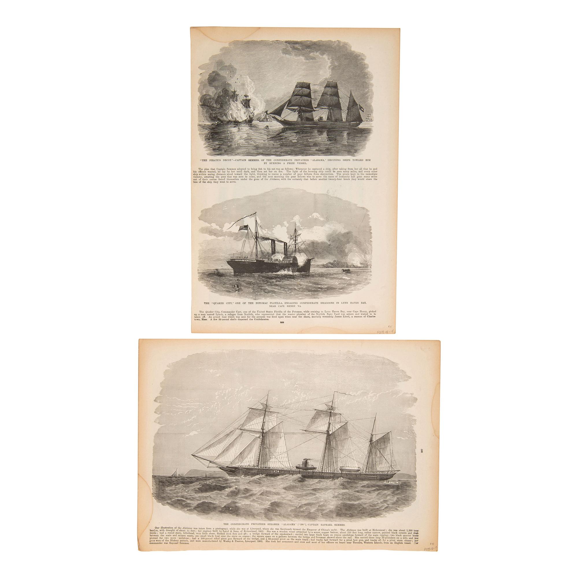 [CIVIL WAR - CONFEDERATE STATES NAVY]. Archive of photographs and ephemera related to the CSS Alabama and other Confederate naval subjects, including: