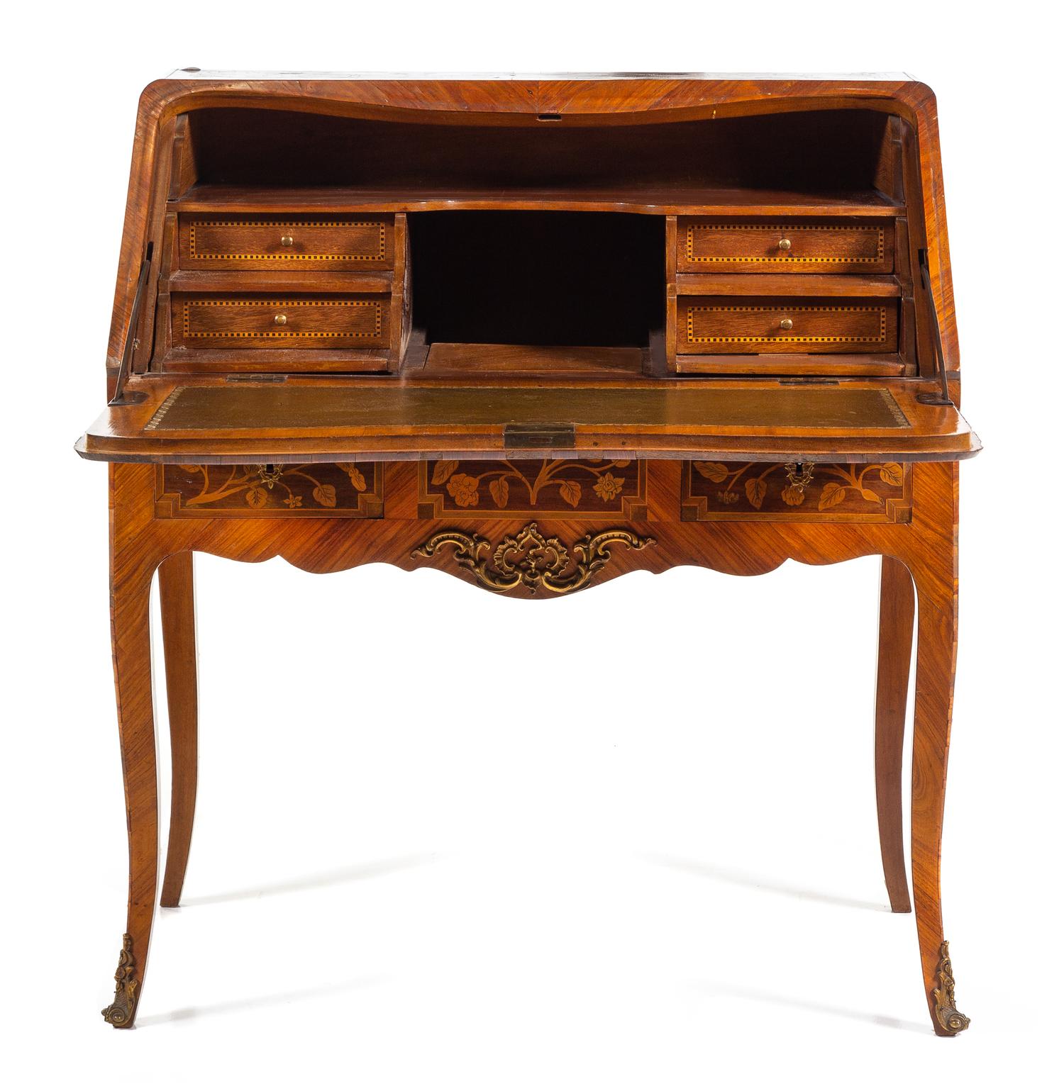 A Louis XV Style Marquetry Bureau en Pente — 19TH CENTURY