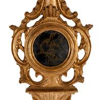 A Giltwood Banjo Form Wall Mirror