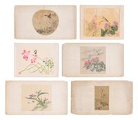 Six Chinese Paintings Depicting Flowers