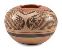 Pottery Bowl, with Eagle Wing Pattern