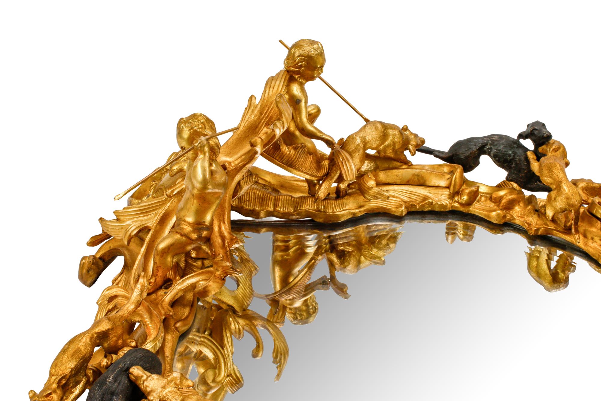 A Louis XV Style Gilt and Patinated Bronze Surtout de Table