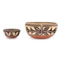 Robert Tenorio (Kewa, b. 1950) — Polychrome Figural Pottery Bowls