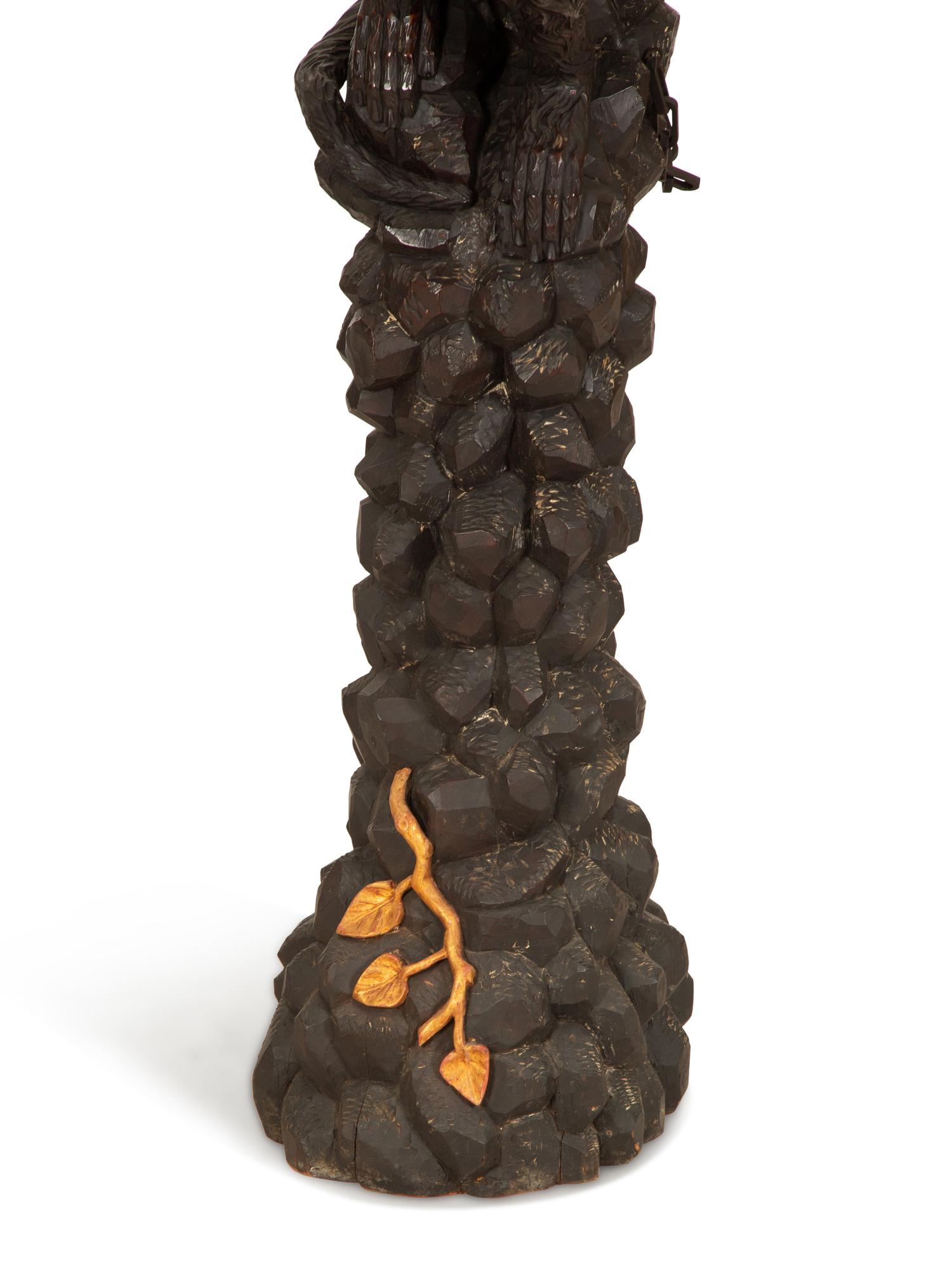 A Venetian Carved Wood and Parcel Gilt Figure of a Monkey Butler — 19th Century