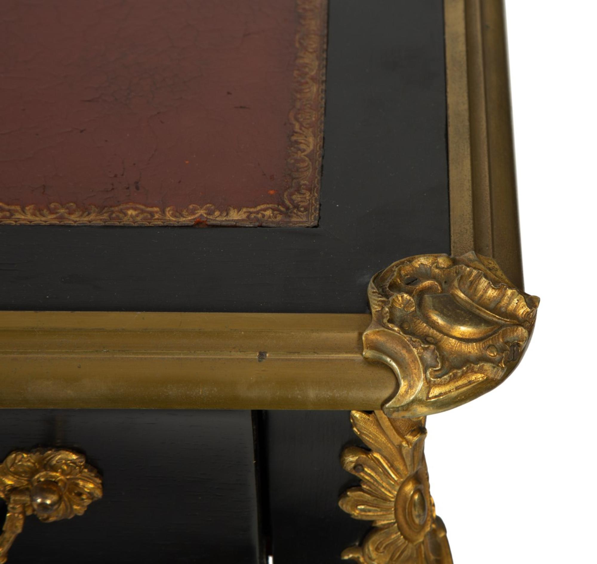 A Regence Style Gilt Bronze Mounted Ebonized Bureau Plat — LATE 19TH CENTURY