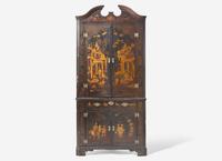 A George I Black Japanned Corner Cabinet