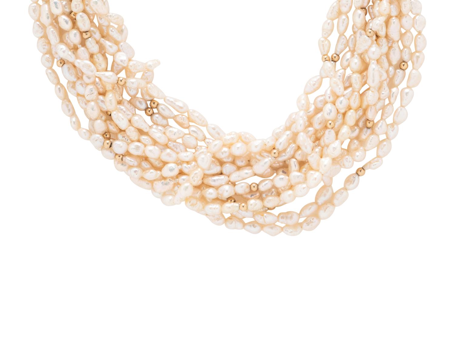 TWO KESHI PEARL TORSADE NECKLACES
