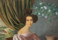 Portrait of a Lady in a Pink Dress, Seated by a Window , 1831
