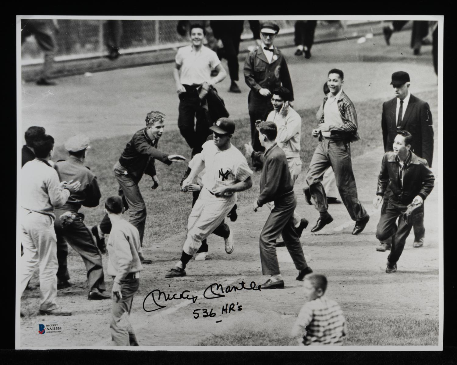 A Mickey Mantle Signed Autograph Large Photograph Inscribed 536 HRs (BAS Beckett Authentication Services Certified),