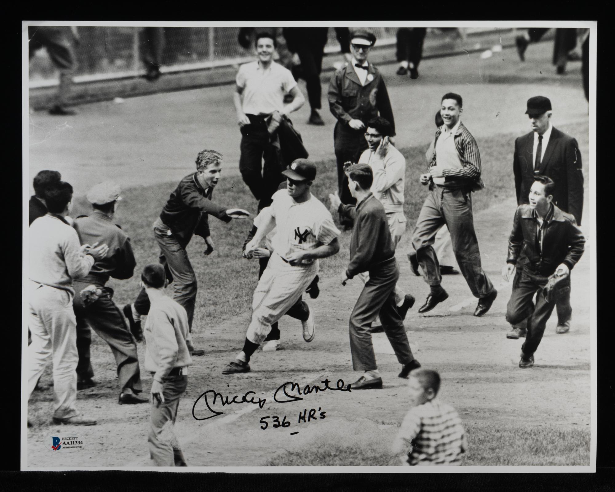 A Mickey Mantle Signed Autograph Large Photograph Inscribed 536 HRs (BAS Beckett Authentication Services Certified),