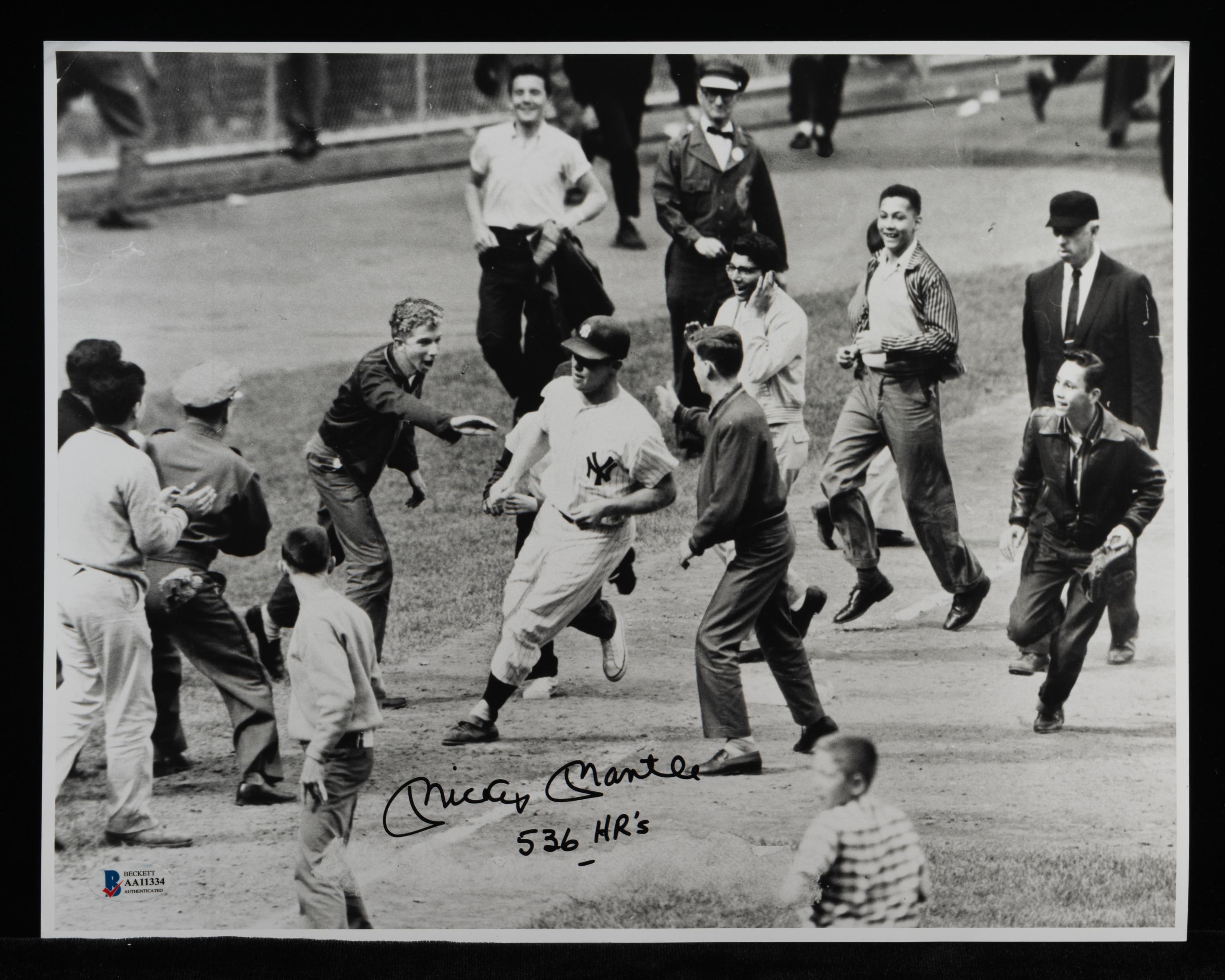 A Mickey Mantle Signed Autograph Large Photograph Inscribed 536 HRs (BAS Beckett Authentication Services Certified),