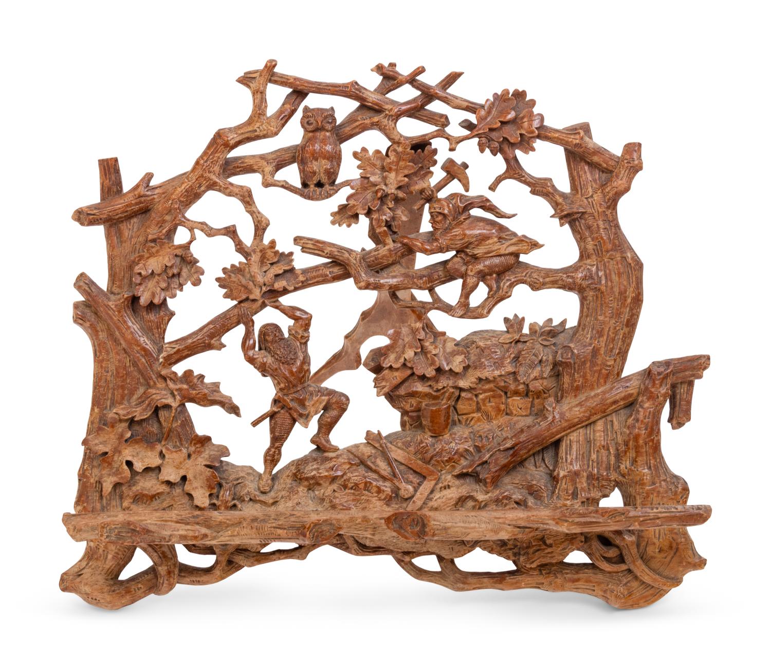 A Black Forest Carved Music Stand