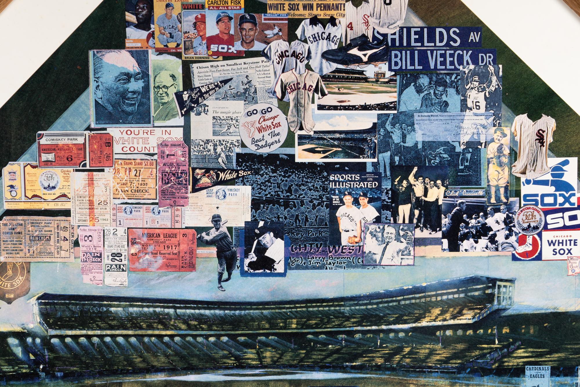 A Group of Framed Chicago White Sox Displays From Original Comiskey Park,