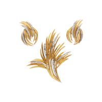 FRENCH, YELLOW GOLD AND DIAMOND SET