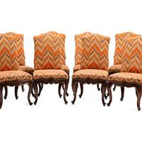 A Set of Eight Continental Carved Walnut Dining Chairs — LATE 18TH/EARLY 19TH CENTURY