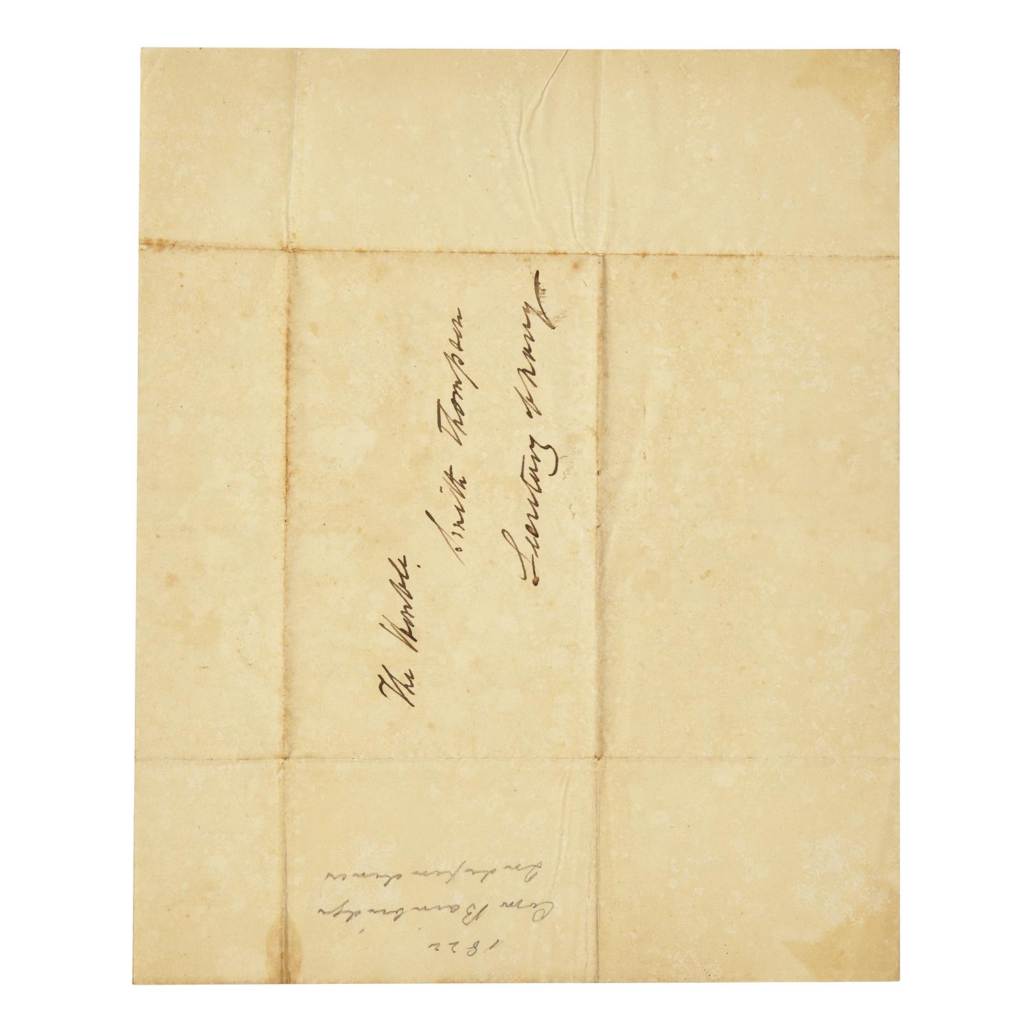 [Paulding, Hiram] Bainbridge, William. Autograph Letter, Signed