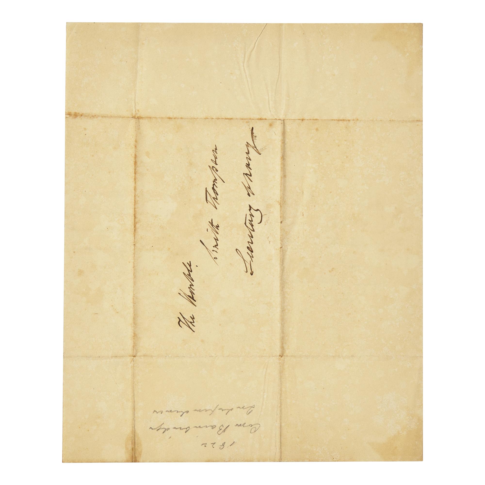 [Paulding, Hiram] Bainbridge, William. Autograph Letter, Signed