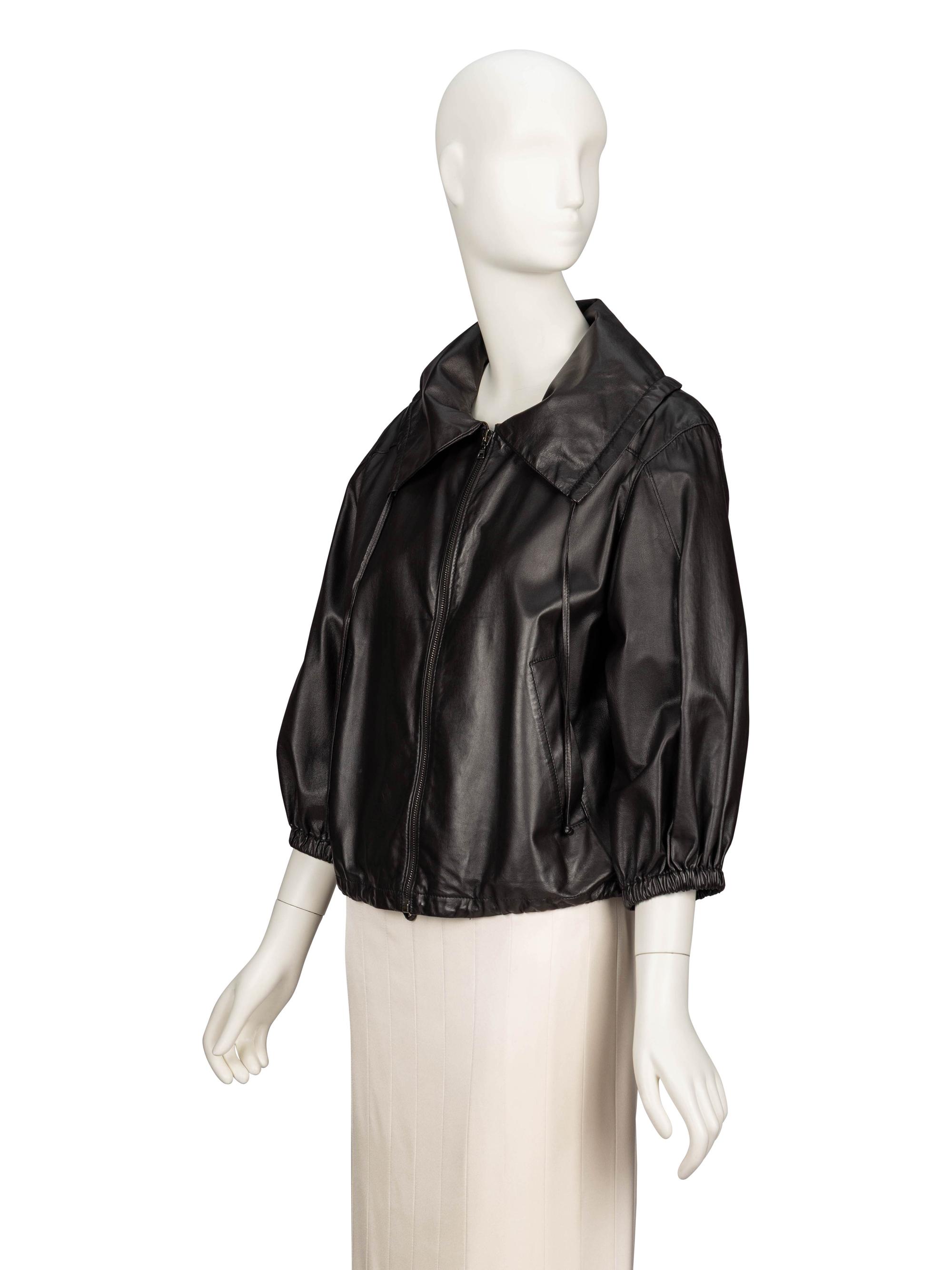 Prada, Leather Blouson Jacket