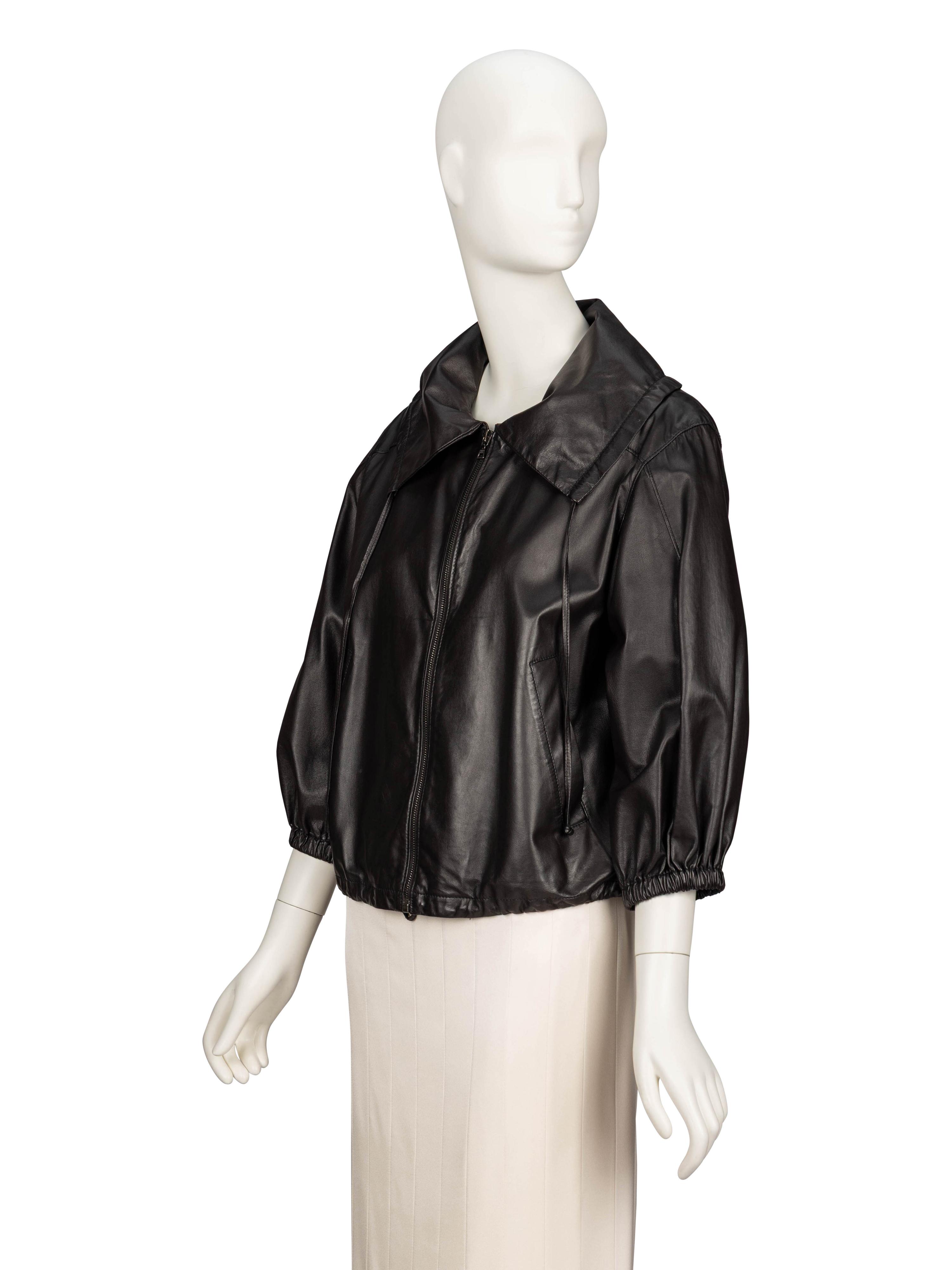 Prada, Leather Blouson Jacket