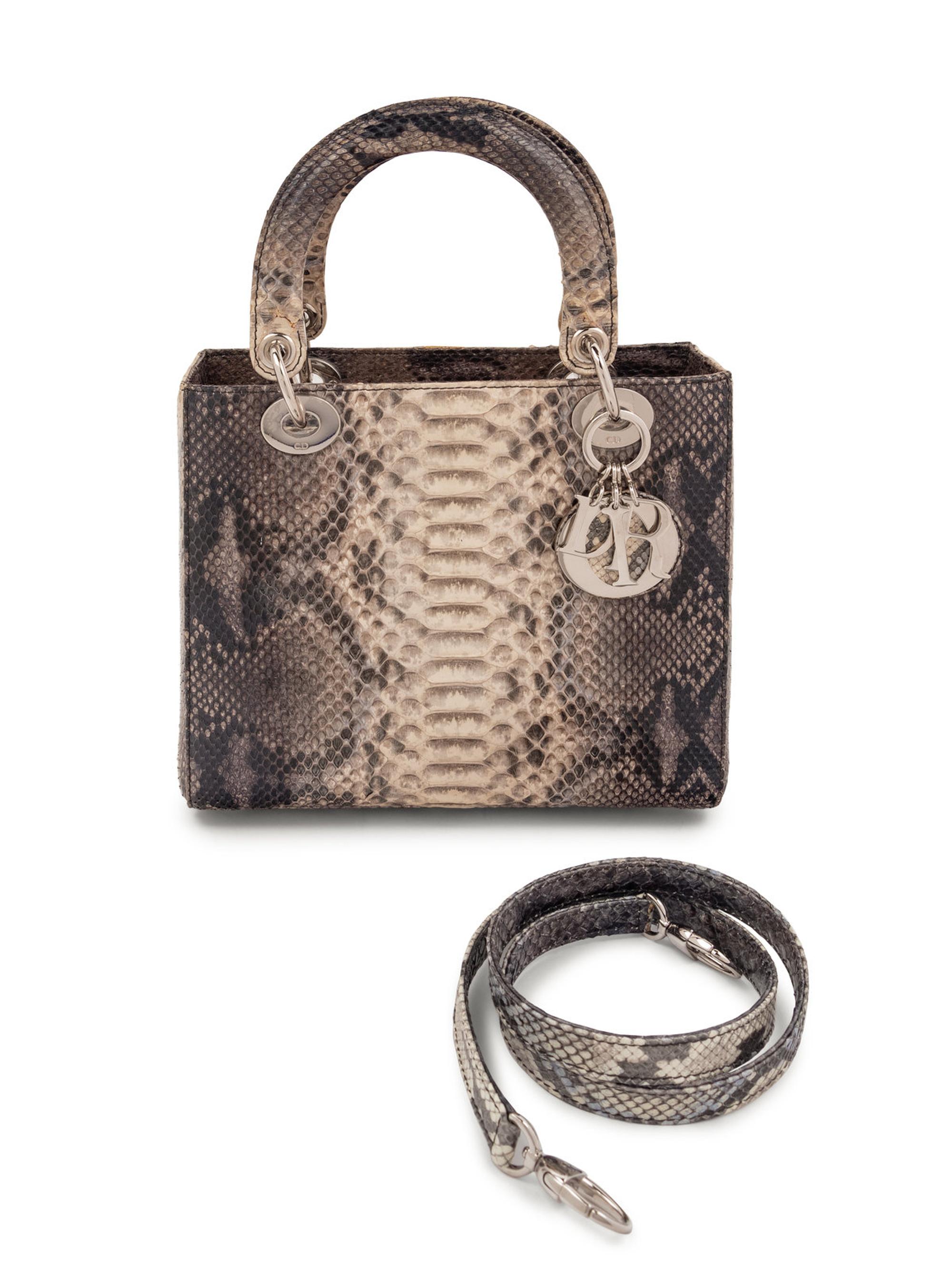 Christian Dior Gray Python Small Lady Dior Bag, 2009