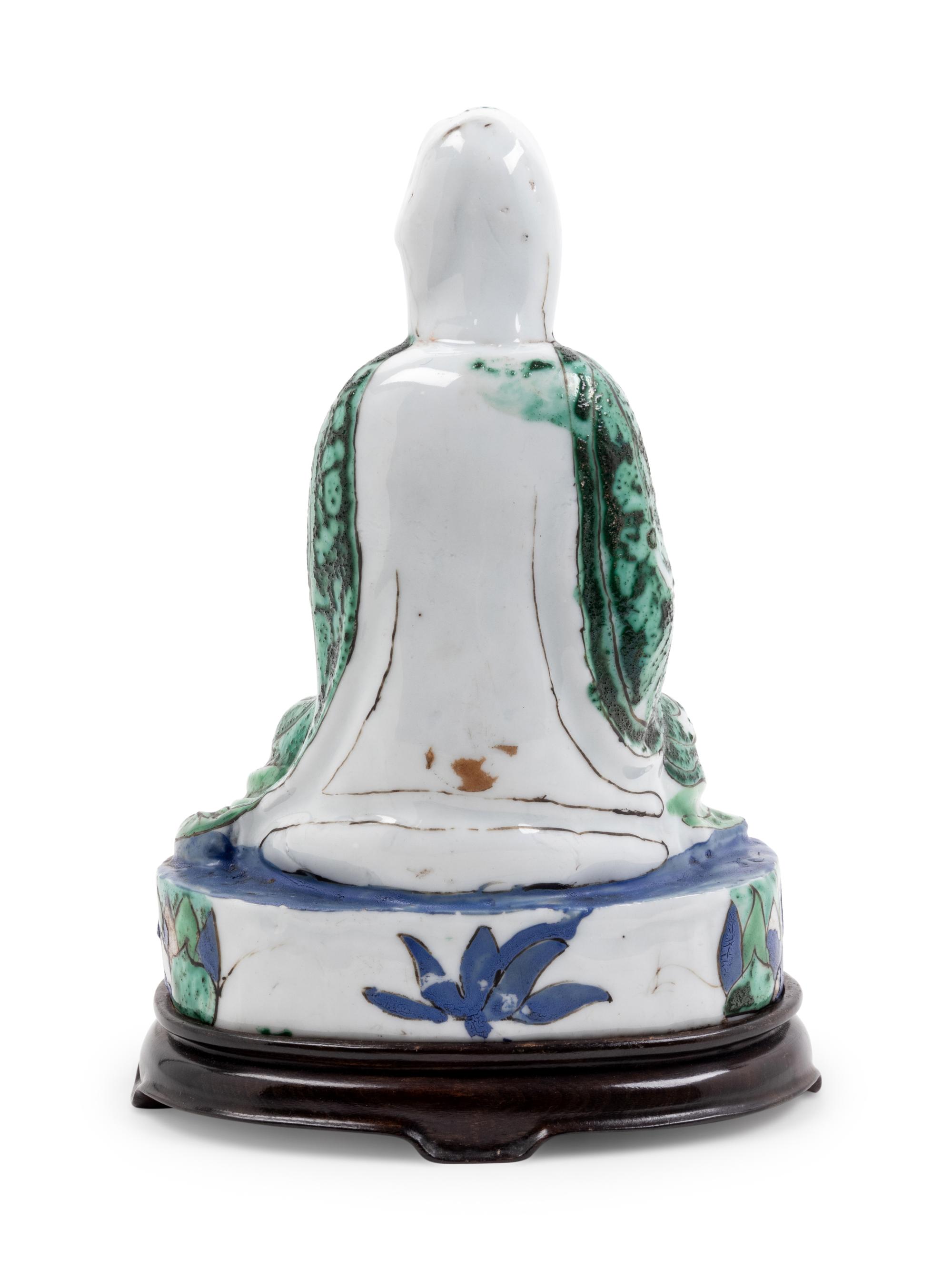 A Chinese Famille Verte Figure of Guanyin