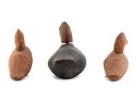 Three Diminutive Carved Wood Duck Decoys