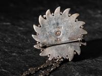 Taxco Silver and Onyx Sunburst Necklace