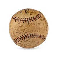 A 1930 Brooklyn Robins Team Signed Autograph Baseball (JSA, Beckett Authentication Services Letters of Authenticity)