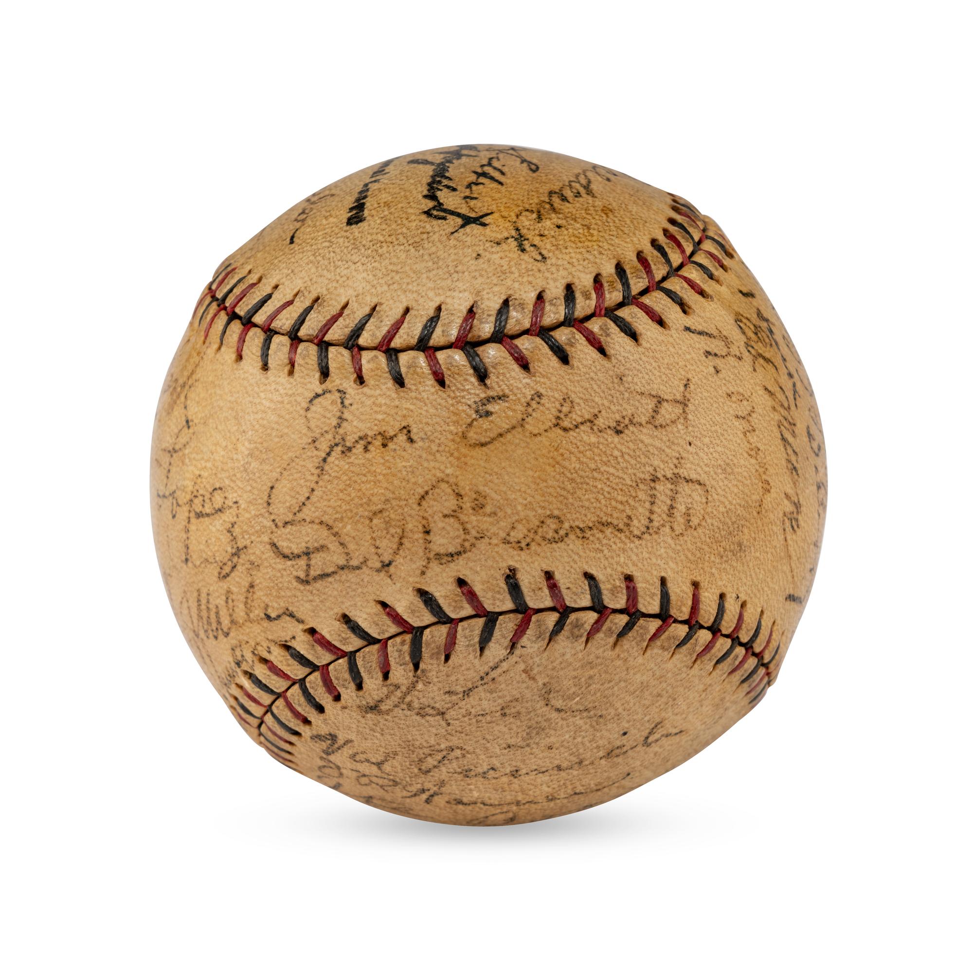 A 1930 Brooklyn Robins Team Signed Autograph Baseball (JSA, Beckett Authentication Services Letters of Authenticity)