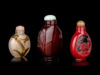 Three Chinese Glass Snuff Bottles