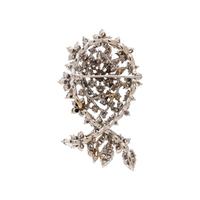 DIAMOND AND EMERALD BROOCH