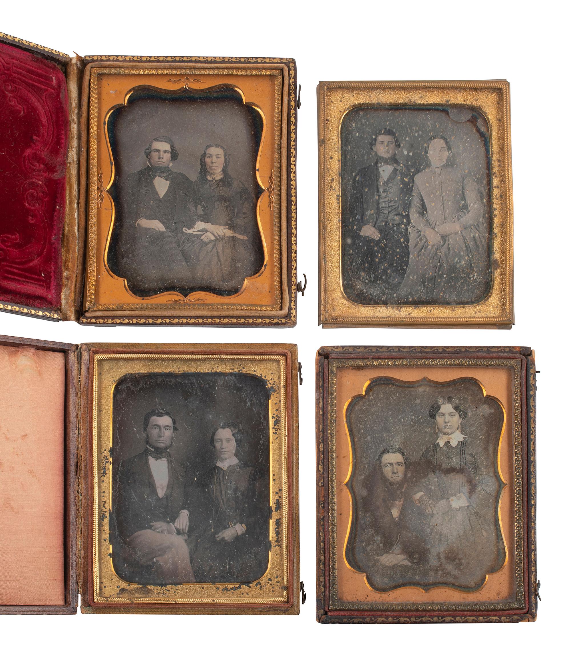 [EARLY PHOTOGRAPHY]. 27 quarter plate daguerreotypes of couples.